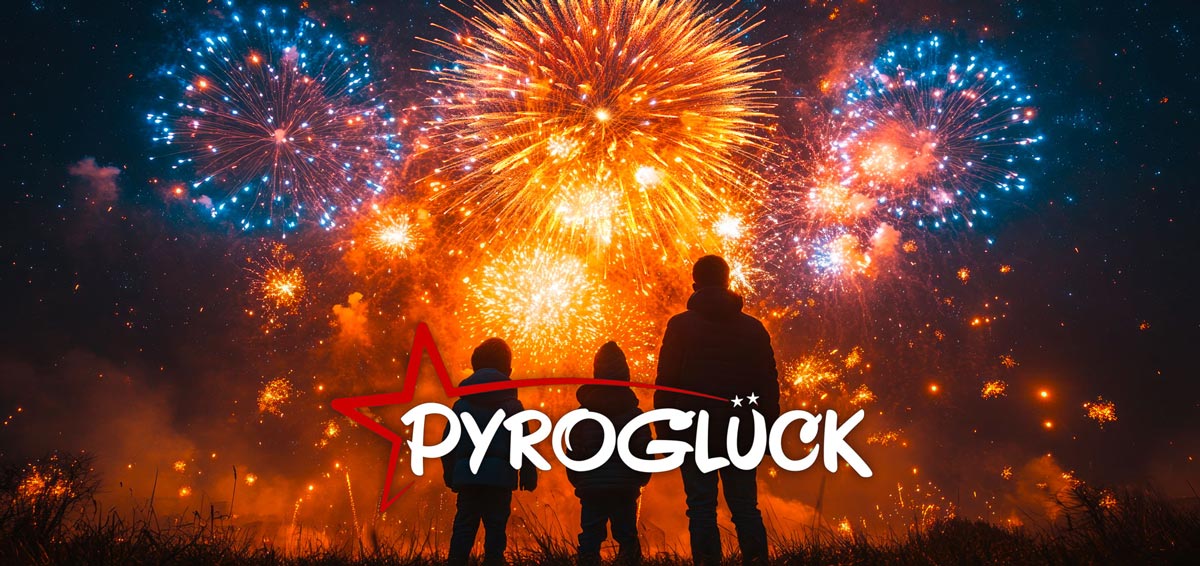 Familie betrachtet ein tolles Feuerwerk