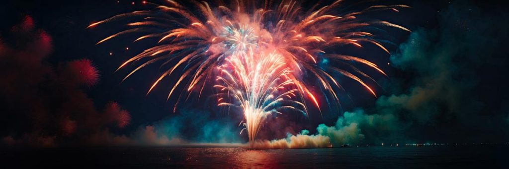 Feuerwerk über dem Meer
